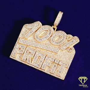 Collier pendentif exclusif à 100% profit en argent sterling 925 glacé VVS Lab Grown Diamond Hip Hop Jewelry Gift - Product Image 2