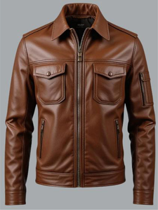 Chaqueta de Cuero Genuino Personalizada para Hombre, Chaqueta de Invierno Informal, Calefactable, Transpirable, de Cuero Vacuno Auténtico - Product Image 3