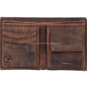 Custom Logo Vintage Cowhide Real Leather RFID Blocking <b>Men</b> <b>Trifold</b> Leather <b>Wallet</b> and accessories - Product Image 3