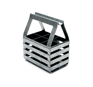 Organizador de Botellas de Vino de Metal Hecho a Mano con Acabado Rústico para Interiores Modernos - Product Image 2