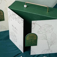 Boîte cadeau de luxe en or avec poignée |   Boîte à dragées élégante vide pour mariage et anniversaire