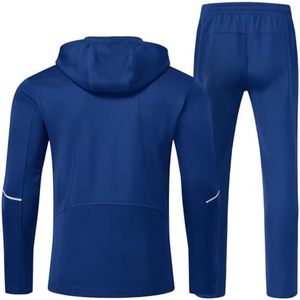 2026 Men Tracksuit Blue Full <b>Zip</b> <b>Hooded</b> Solid Color Side Pockets Polyester Casual Wear Autumn Style Regular Fit men tracksuit - Product Image 2