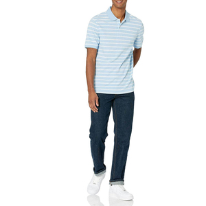 Polos de golf en coton de haute qualité avec logo personnalisé, t-shirt oversize à manches courtes, couleur unie, polos en tricot vierges pour hommes - Product Image 4