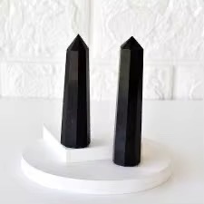 Tour de cristal de tourmaline noire naturelle à prix d'usine, pierre précieuse porte-bonheur, décoration d'intérieur, pointe de cristal, pierres de guérison, méditation - Product Image 1