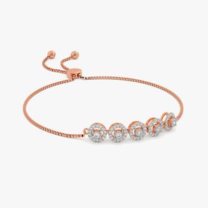 Rose Gold Lab Grown Diamond Circular Link Tennis <b>Bracelet</b> - Product Image 3