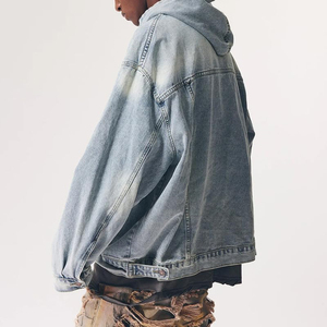 Hoodies en jean pour hommes, tendance 2026 - 100% coton, respirant, séchage rapide, design décontracté avec poches, haute qualité, service OEM en gros - Product Image 3