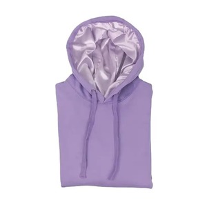 Wholesale Customized High Quality Plain Satin <b>Lined</b> <b>Hoodie</b> With Silk Hood Cotton <b>Hoodie</b> Wholesale Streetwear <b>Men</b> - Product Image 1