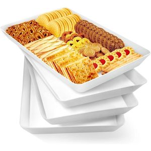 Set di 4 Vassoi di Servizio in Plastica Riutilizzabili, Accessori per Barbecue e Grigliate, Piatti per Snack e Frutta - Product Image 1