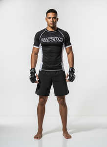 Rashguard de compression léger pour hommes, sublimation MMA, logo personnalisé, respirant, pour entraînement de lutte - Product Image 6