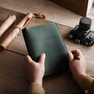 Eco Friendly Genuine <b>Leather</b> Luxury <b>A5</b> <b>Notebook</b> <b>Cover</b> Case with Smell Proof Protection Refillable for Office & Travel LNBC-0063 - Product Image 6
