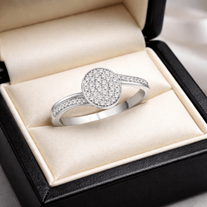 Anillo de Oro Blanco de 10K con 1/2 TCW de Diamantes Naturales Redondos Reales para Mujer |   Anillo de Joyería Elegante para Compromiso, Boda o Aniversario - Product Image 4