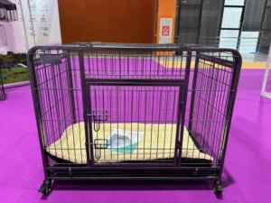 Ağır Metal köpek kafesi ışıklık ön kapı birden boyutları uygun köpek sandık katı desen evcil hayvan kafesi çelik tel çerçeve ile - Product Image 2