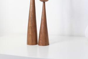 Ensemble de porte-bougies coniques en bois pour la décoration de la maison - Product Image 2