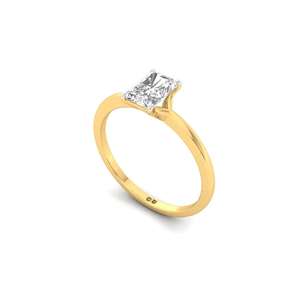 Bague solitaire en diamant de laboratoire taille radiant 0,91 carat, plaqué or 10 carats, bijou de luxe élégant et classique pour femme, idéale pour les fiançailles - Product Image 1
