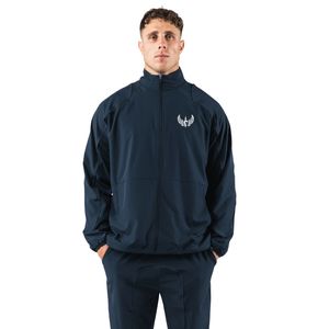 Men's Navy Blue Full Zip Training Jacket Lightweight Athletic Sportswear Warm Up Top Long Sleeve Fitness Activewear Outerwear - Product Image 1