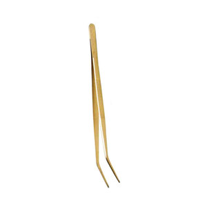 Pince de cuisine de chef de 20 cm, double courbure, en acier inoxydable de haute qualité, pince de précision pour la présentation des aliments - Product Image 2