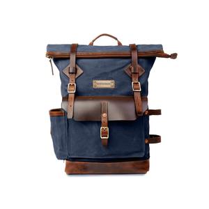 Genuine Leather Canvas Backpack Waterproof 36-55L Capacity Customizable Travel School Laptop Wholesale Custom Logo Manufacturer - Product Image 1