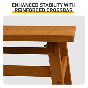 Tavolino da Caffè da Esterno in Legno di Cedro Massiccio 42 Pollici, Tavolo Laterale Stile Rustico con Piano a Doghe per Patio e Giardino, Tavolo d'Appoggio Resistente per Esterni - Product Image 5