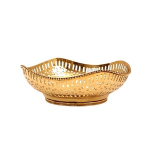 Hot Selling Copper Plating Wire Metal Design Fruit <b>Vegetable</b> Basket <b>Stand</b> Hanging Fruit Basket For Hotel Decorative Use Item - Product Image 5