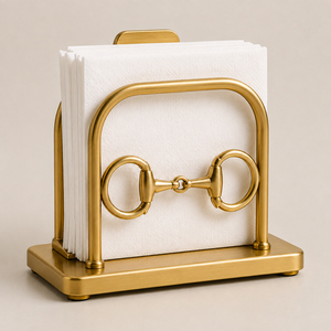 Porte-serviettes en métal haut de gamme en forme de fer à cheval, conçu avec une élégante forme inspirée de l'équitation et des détails raffinés de mors de cheval - Product Image 5