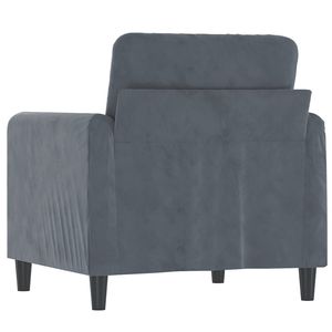 Sillón Individual de Terciopelo Gris Oscuro 100% Poliéster con Metal y Espuma para Sala de Estar - Product Image 5