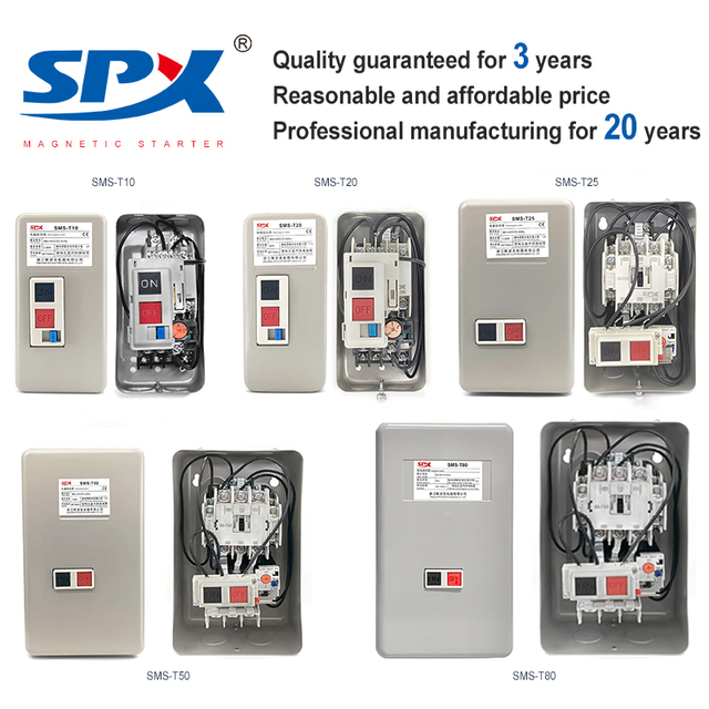 SPX AC Three-Phase Manual Motor Starter 9/11KW 50HZ/60HZ 380V 415V Dol Start Free Stop Magnetic Starter Protect Motor Starters
