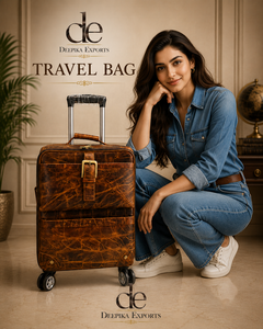 New Arrival Real Genuine Leather Luggage Bags Multi Uses Handmade Trolley Bag Unisex Big Size Multi Uses <b>Suitcase</b> - Product Image 3