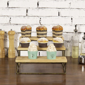Soporte para cupcakes de madera de 3 niveles para postres y aperitivos - Product Image 5