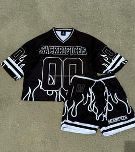 Custom Printed Fashion Street Style Youth American Football Jerseys Set Quick Dry American Football Jerseys & Shorts Set - Product Image 1