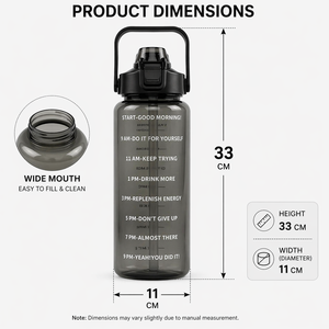 Botella de Agua con Marcador de Tiempo de 2000 ml, Rastreador de Hidratación Motivacional, Botella Reutilizable Ligera a Prueba de Fugas para Niños y Adultos - Product Image 2