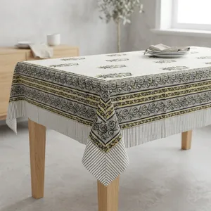 Mantel Moderno con Estampado Floral, Hecho a Mano, de Algodón Premium, Ecológico, Personalizable y Lavable para Decoración del Hogar - Product Image 4
