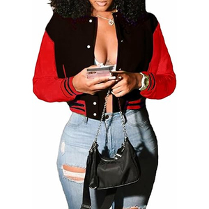 Custom Womens Cropped Letterman Varsity Jacket Manufacturer Wholesale USA - Product Image 1