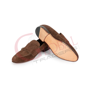 Chaussures habillées en cuir véritable pour hommes, faites à la main, mocassins décontractés à enfiler pour la conduite, chaussures d'affaires en cuir et daim - Product Image 2