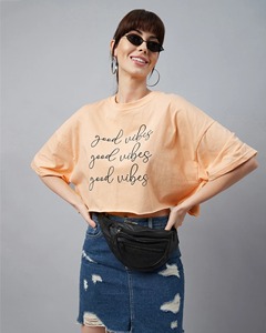 เสื้อครอปวินเทจผู้หญิง แขนสั้น คอกลม ผ้าฝ้าย สวมใส่สบาย สไตล์สตรีทแวร์ เหมาะสำหรับใส่ในชีวิตประจำวันช่วงฤดูร้อน เสื้อครอปผู้หญิงลำลอง - Product Image 1