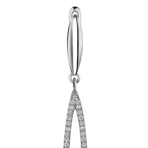 Boucles d'oreilles en argent avec cristaux, motif éfeuille découpé, longues pampilles ovales et breloque feuille ronde, bijoux élégants pour femme, cadeau de fête - Product Image 3