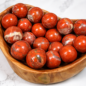 Esfera de Cristal Pulida de Jaspe Rojo Natural, Piedra Curativa - Product Image 1