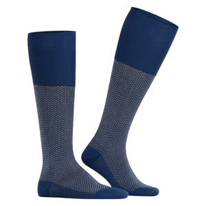 Men's <b>Knee</b> <b>High</b> <b>Socks</b> Dot Pattern Navy Blue Gray Knitted Breathable Daily Wear Autumn Season - Product Image 1