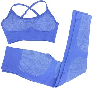 Ensemble de vêtements de sport respirants pour femmes, ensemble de vêtements de sport pour femmes, tenue de yoga 2 pièces avec leggings et soutien-gorge de sport pour les entraînements de fitness - Product Image 2