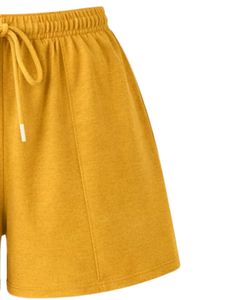 Mustard Yellow Women Camisole And Shorts <b>Set</b> Summer Two Piece Outfit Cotton Blend Crop Top Drawstring Shorts Casual Lounge <b>Set</b> - Product Image 5