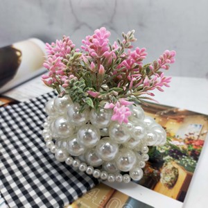 Mini bolso hecho a mano con perlas, accesorio de moda clásico de plástico blanco para mayores de 14 años - Product Image 4