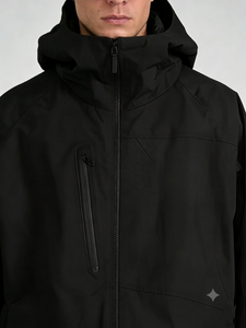 Chaqueta de Esquí Negra con Capucha para Hombre, de Alta Calidad, Estilo Deportivo, Color Sólido, Ropa Térmica, Material de Poliéster - Product Image 4