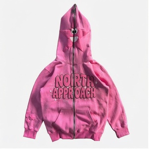Sudadera con Capucha Extra Grande Rosa North Approach, con Cierre y Bolsillo Frontal, de Forro Polar, Informal, Unisex, para Otoño - Product Image 1