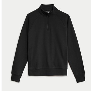 Sweat-shirt personnalisé pour homme, col quart zippé, épais, brodé, prix usine pour les marques américaines. - Product Image 1