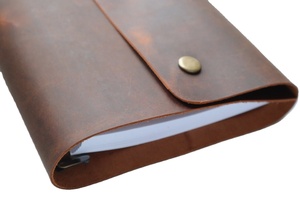 Three <b>ring</b> <b>binder</b> refillable Handmade Genuine Leather journals notebook diary <b>Ring</b> <b>Binder</b> Diary-Refillable paper sketchbook - Product Image 4