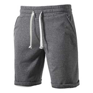 Pantalones Cortos Bermuda de Algodón Azul Marino para Hombre, con Cordón, Casuales, de Cintura Media, Color Sólido, Tejido de Punto - Product Image 5
