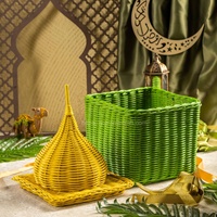 Décor de mosquée en rotin pour les vacances du Ramadan couleur jaune et bleu (peut être personnalisé) vente en gros de haute qualité