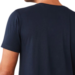 Men Navy Blue Crew Neck Short Sleeve Cotton T Shirt Featuring <b>White</b> Graphic Eagle Bird Wings Silhouette Print Casual Summer <b>Tee</b> - Product Image 4