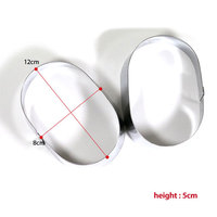 Moule à gâteau ovale en acier inoxydable poli miroir, fait main, écologique, pour pâtisseries, fondant et mousses, compatible lave-vaisselle et four