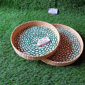 Artisan abordable nacre incrustation ronde rotin plateau de service ensemble superbe artisanat indien fait à la main élégant décoration de la maison - Product Image 3