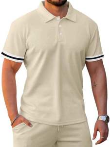 Ensemble deux pièces pour homme, short à manches courtes, ensemble deux pièces décontracté à manches courtes, couleur unie, coupe slim - Product Image 2